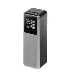 Внешний аккумулятор OLMIO T-30, 30000mAh, 165W, QC/PD, TFT LCD, титановый