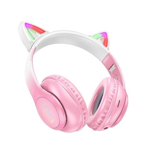 Наушники полноразмерные bluetooth HOCO W42 Cat, розовый
